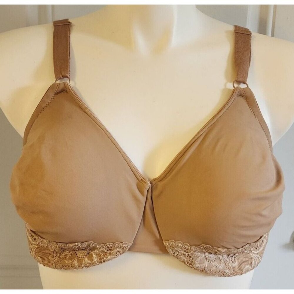 Warners Women's Gentle Lift Unlined Underwire Bra Beige Lace Accents 050010 40DD